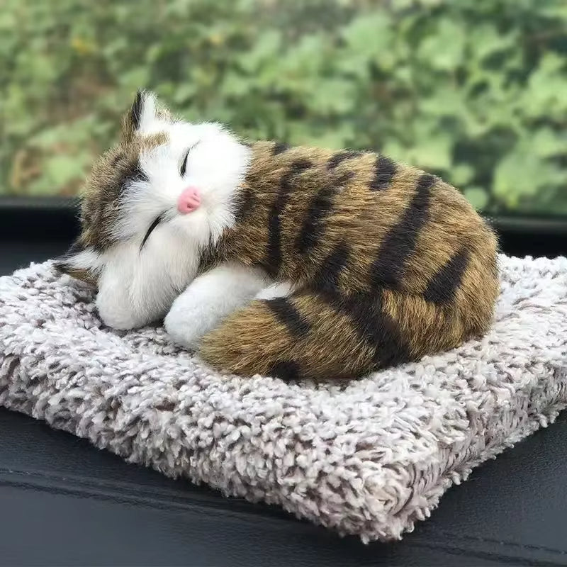 Kawaii Simulation Sleeping Cat Stuffed Animals Display Mold Portable Fake Cat Kittens Doll Ornaments Decoration Kids Plush Toys