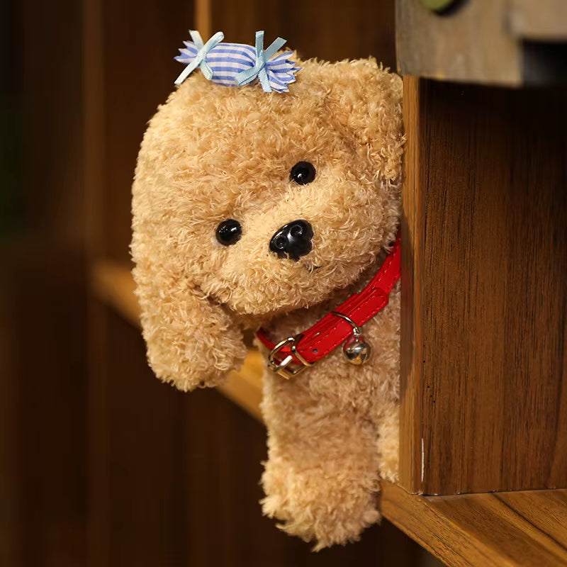 22Cm Creative Realistic Teddy Dog Lucky Simulation Dog Poodle Plush Toys Handmade Realistic Figure Toy Plush Stuffed Animals