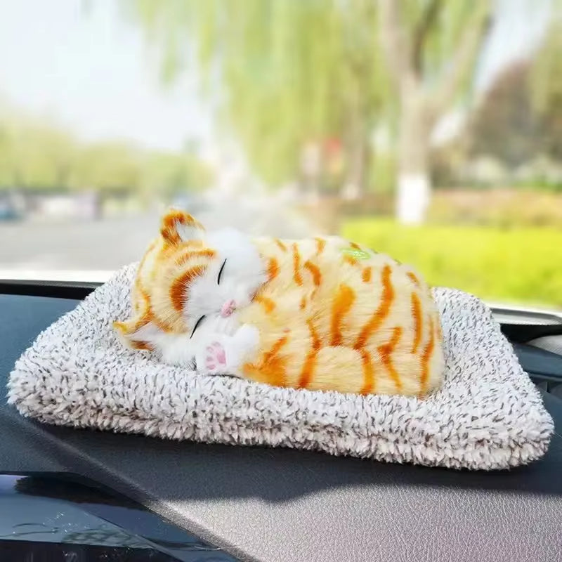 Kawaii Simulation Sleeping Cat Stuffed Animals Display Mold Portable Fake Cat Kittens Doll Ornaments Decoration Kids Plush Toys