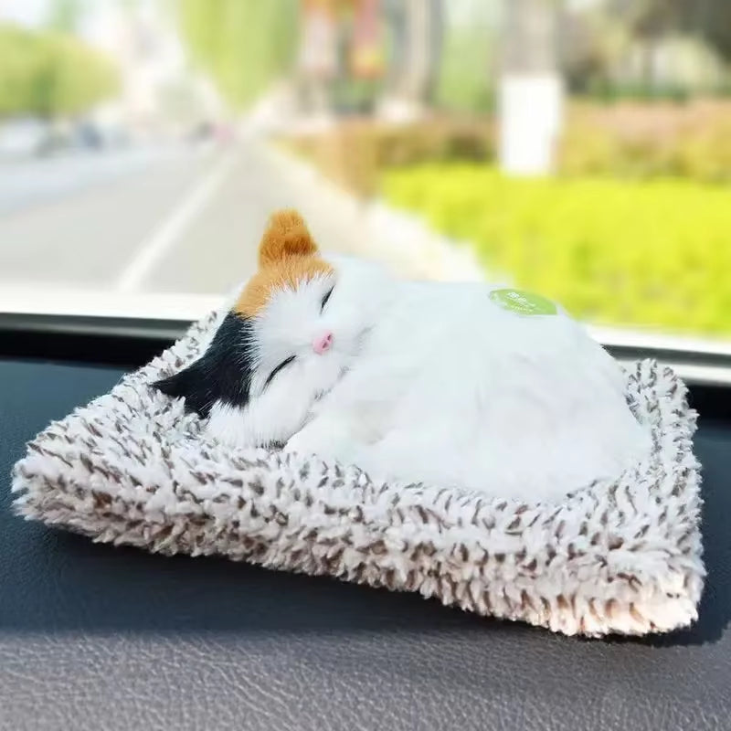 Kawaii Simulation Sleeping Cat Stuffed Animals Display Mold Portable Fake Cat Kittens Doll Ornaments Decoration Kids Plush Toys