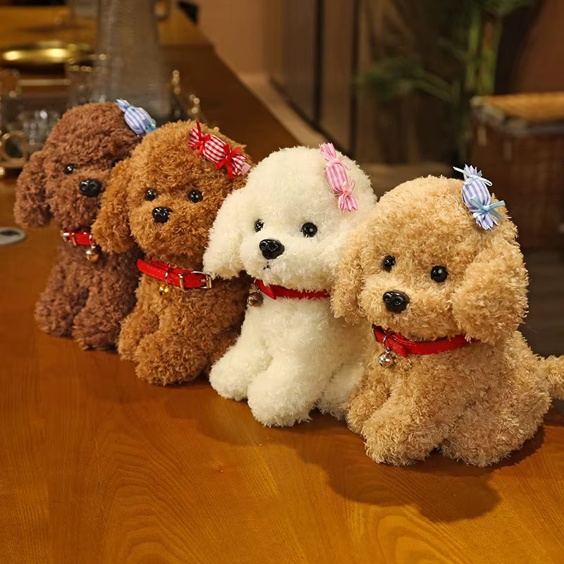 22Cm Creative Realistic Teddy Dog Lucky Simulation Dog Poodle Plush Toys Handmade Realistic Figure Toy Plush Stuffed Animals