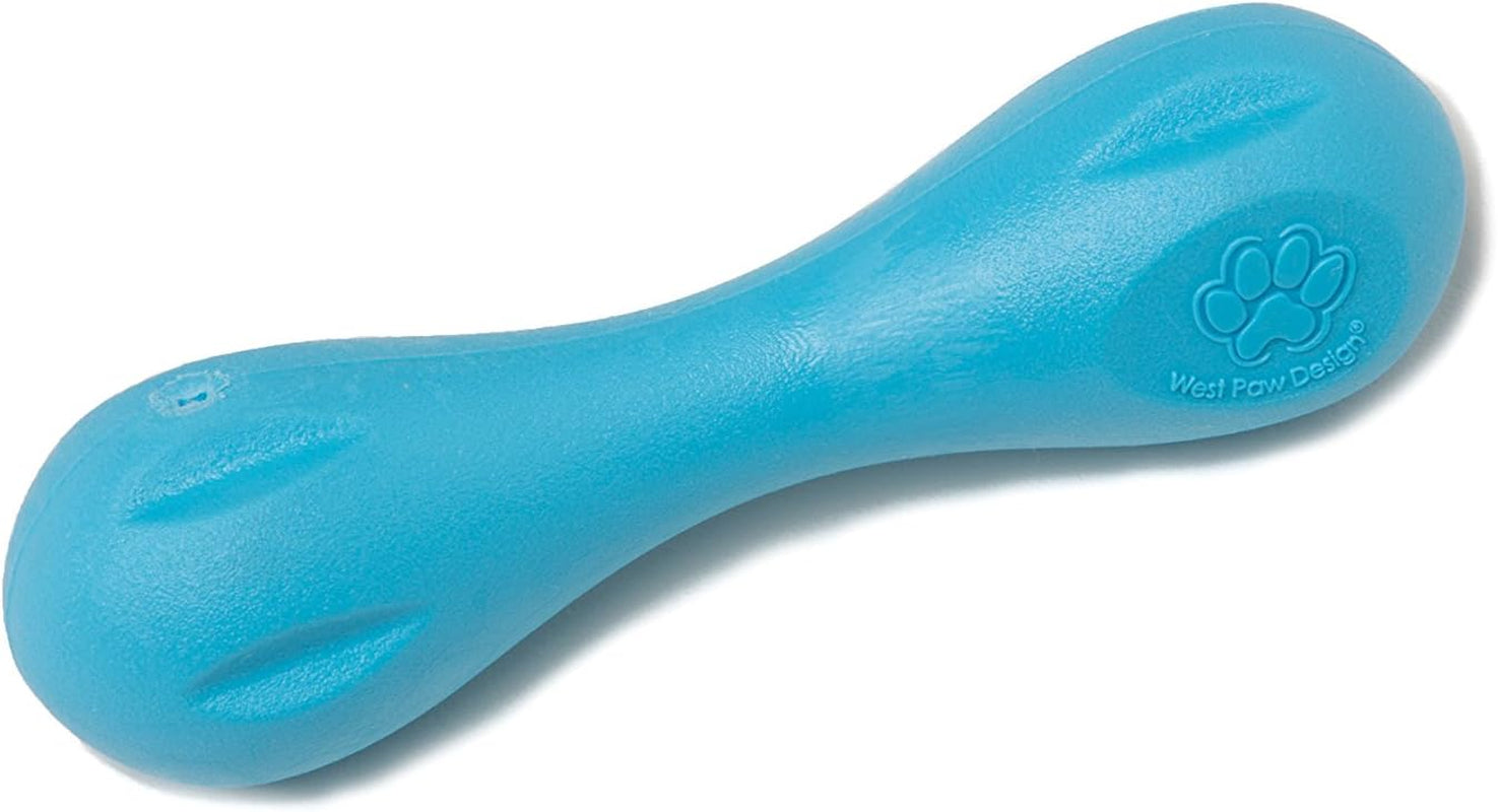 Zogoflex Hurley Dog Bone Chew Toy – Floatable Pet Toys for Aggressive Chewers, Catch, Fetch – Bright-Colored Bones for Dogs – Recyclable, Dishwasher-Safe, Non-Toxic, Small, Aqua
