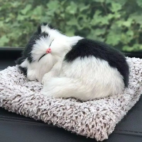 Kawaii Simulation Sleeping Cat Stuffed Animals Display Mold Portable Fake Cat Kittens Doll Ornaments Decoration Kids Plush Toys